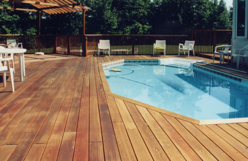 Cedar deck after restoration and refinishing
